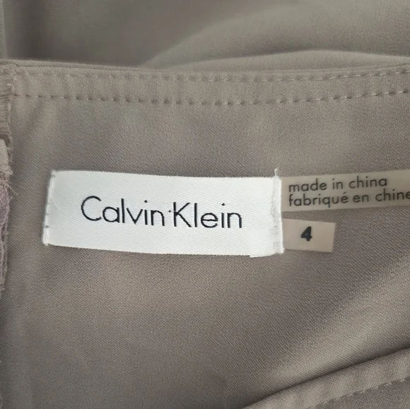 Chic Calvin Klein Olive Cape Dress - Picture 6 of 7